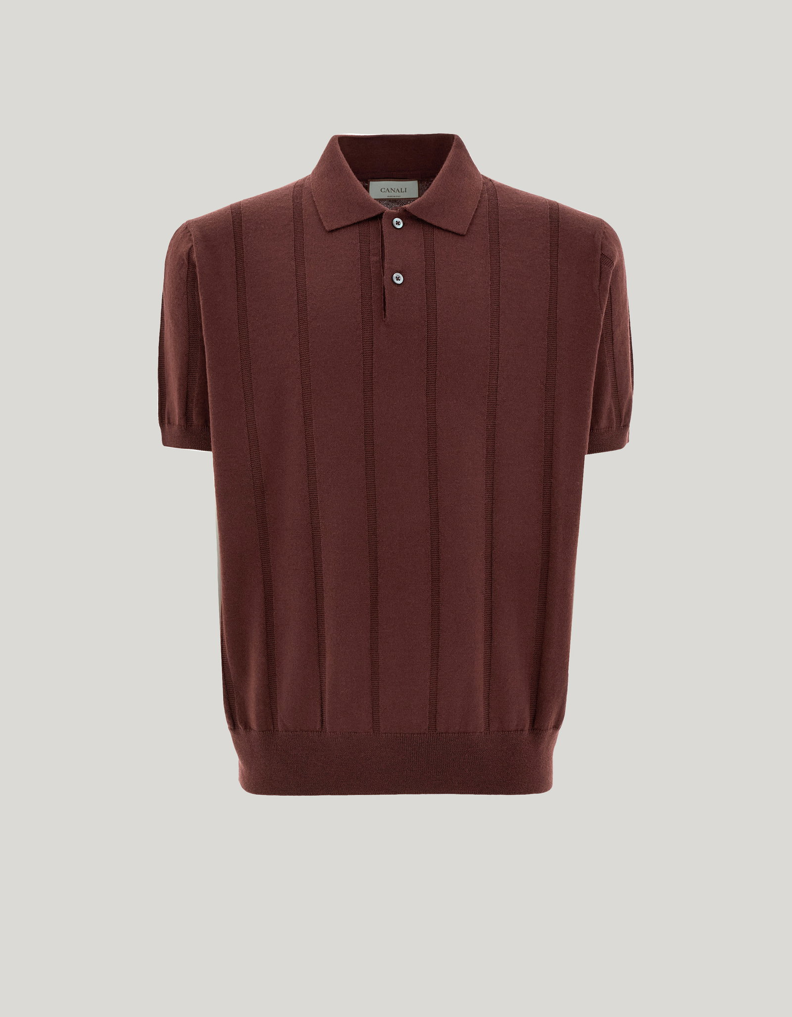 Short-sleeved burgundy merino wool polo shirt_C1135-MK02483-902