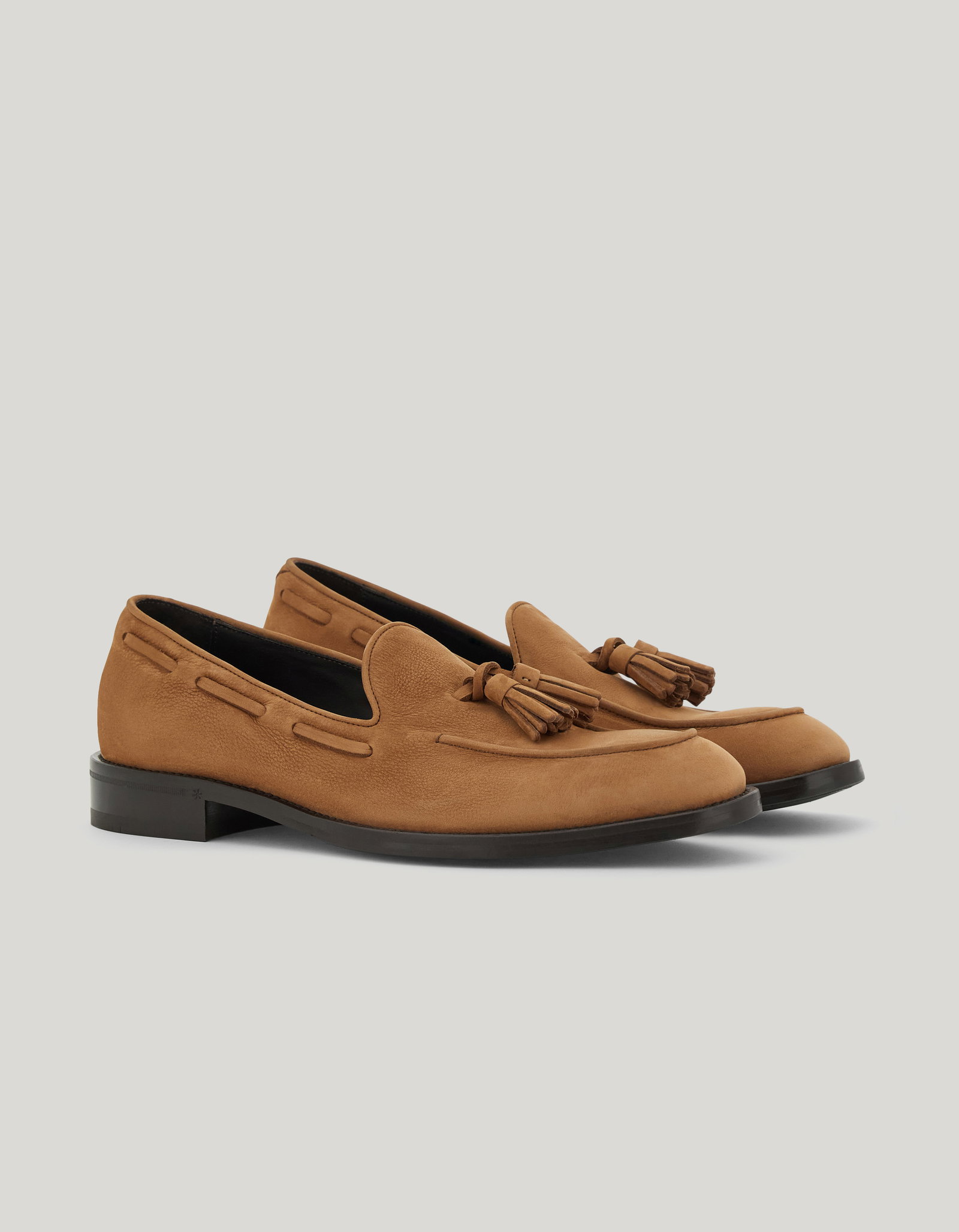 Brown nubuck loafers with leather sole_611535-RB01362-530