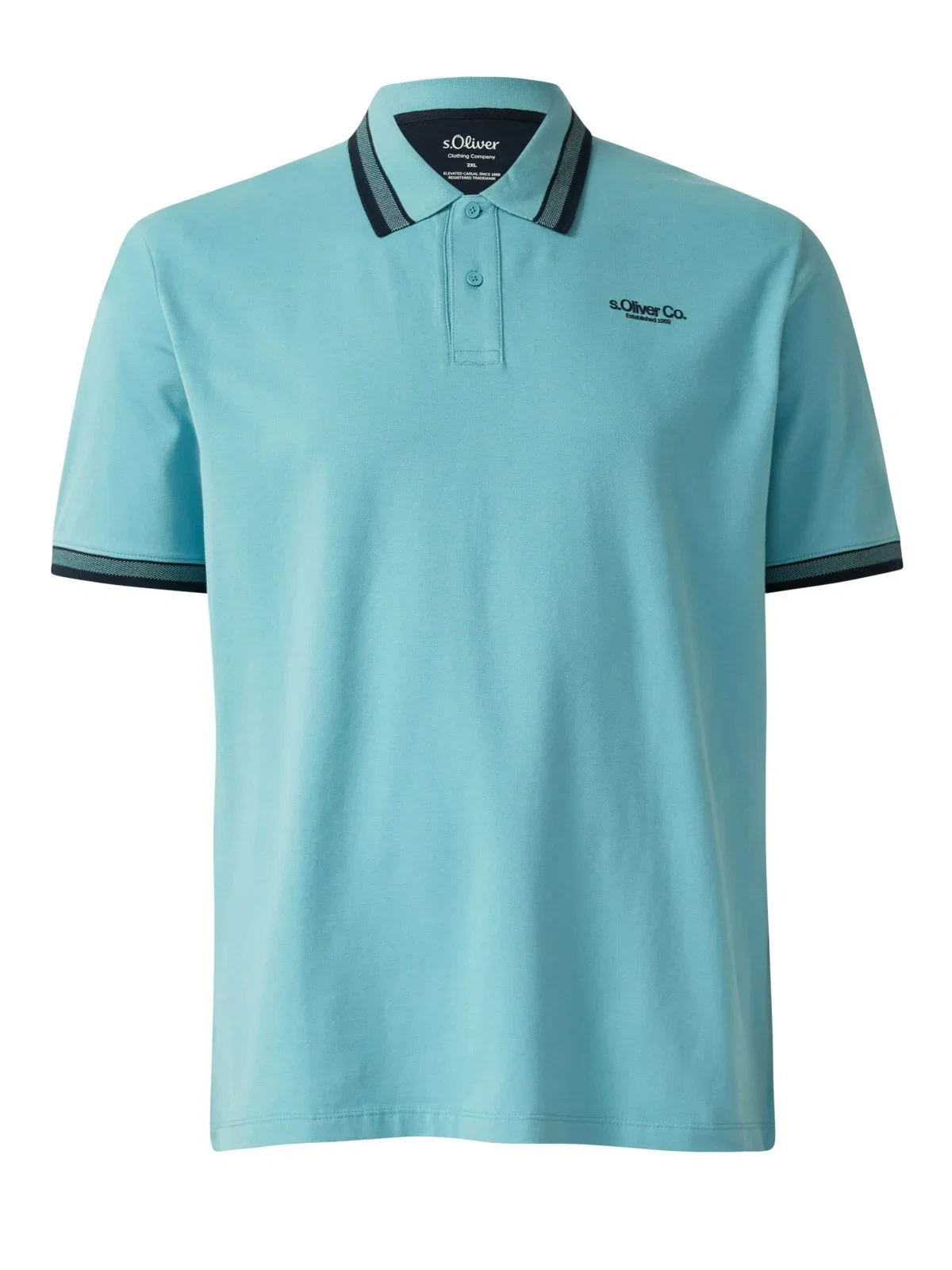 Piqué polo shirt with contrast cuffs and stretch