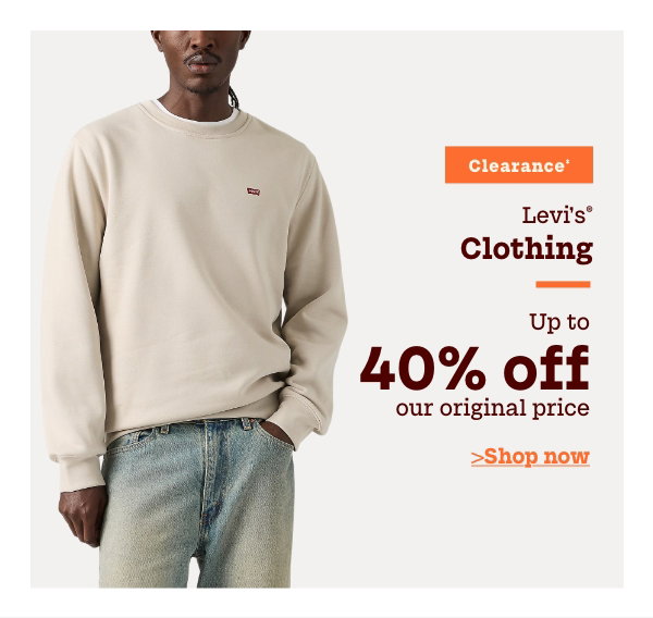 Clearance Levis Clothing Up to 40% off our original price