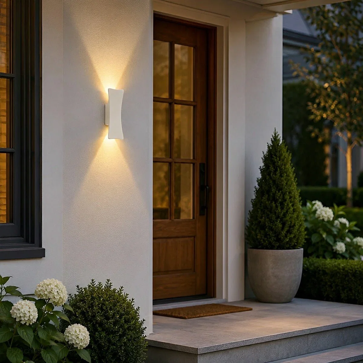 Image of Waterproof Modern Arc Up and Down Outdoor Wall Light