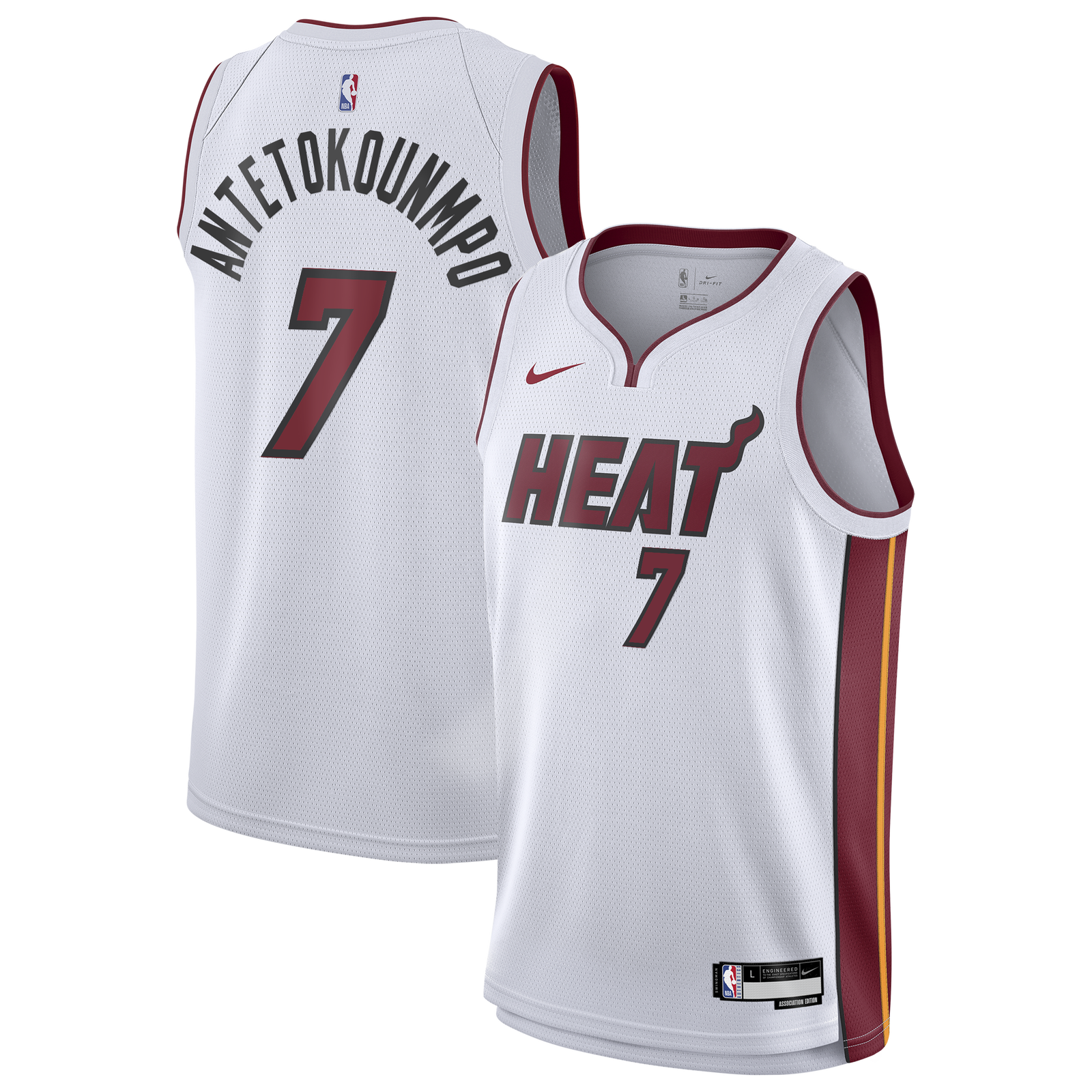 Miami Heat Nike Association Edition Swingman Jersey - White - Giannis Antetokounmpo - Youth