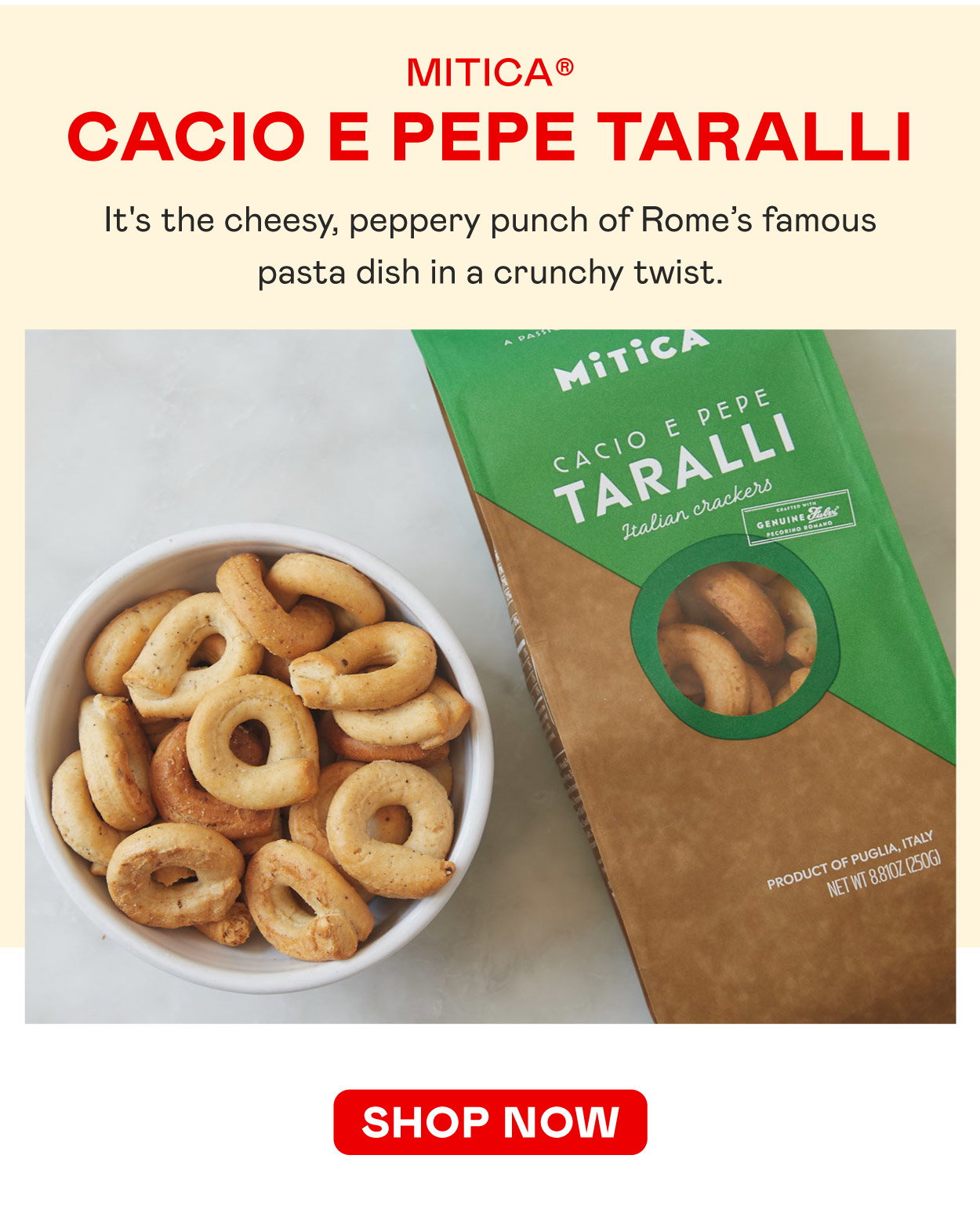Mitica Cacio e Pepe Taralli​