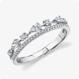 Shy Creation 0.37ctw. Diamond Fashion Ring in 14k White Gold