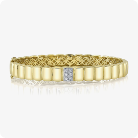 Shy Creation Diamond 1/6ctw. Bangle Bracelet in 14k Yellow Gold
