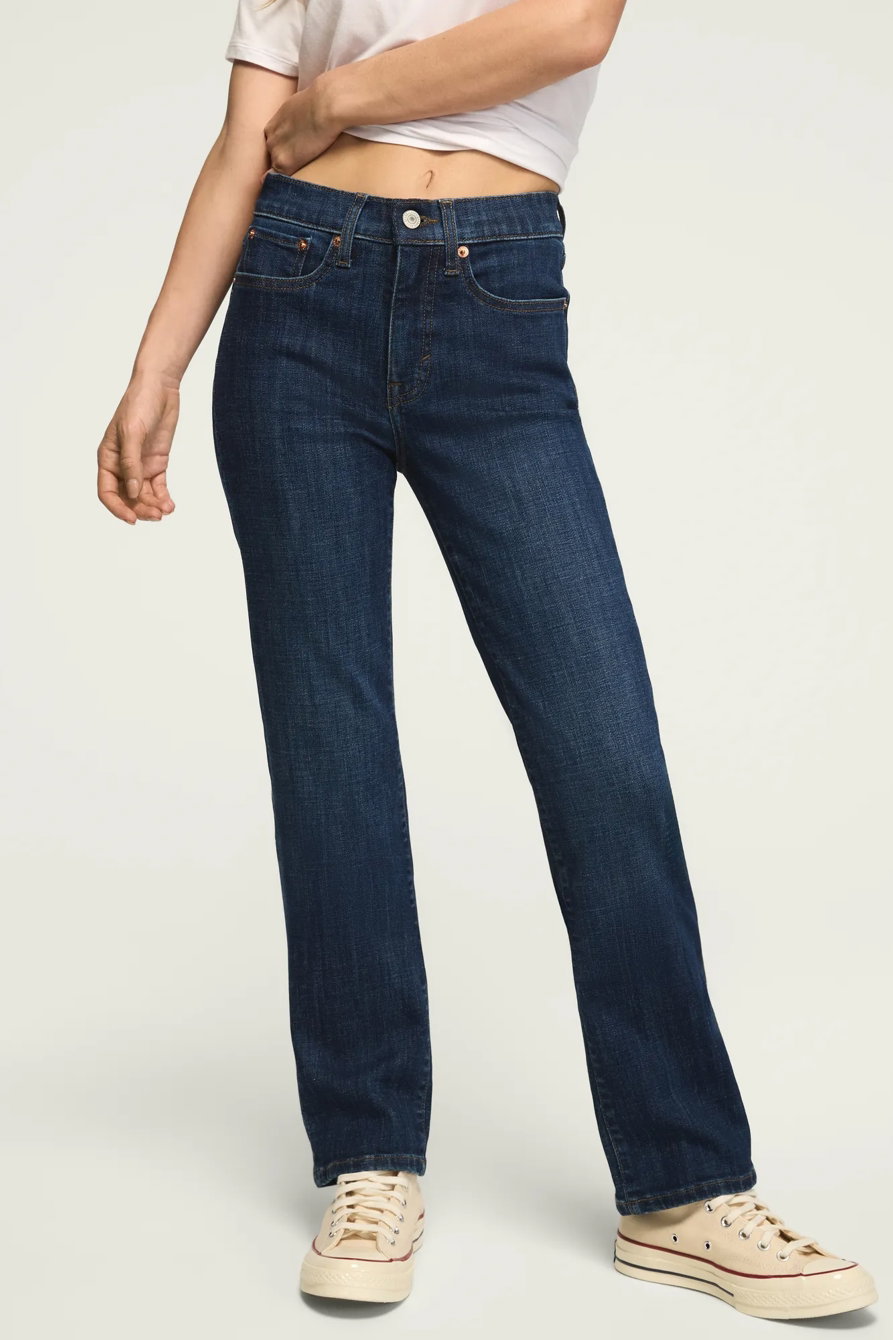 Image of Lucky Brand High Rise Zoe Straight - Women's Pants Denim Straight Leg Jeans in Dearest Wash