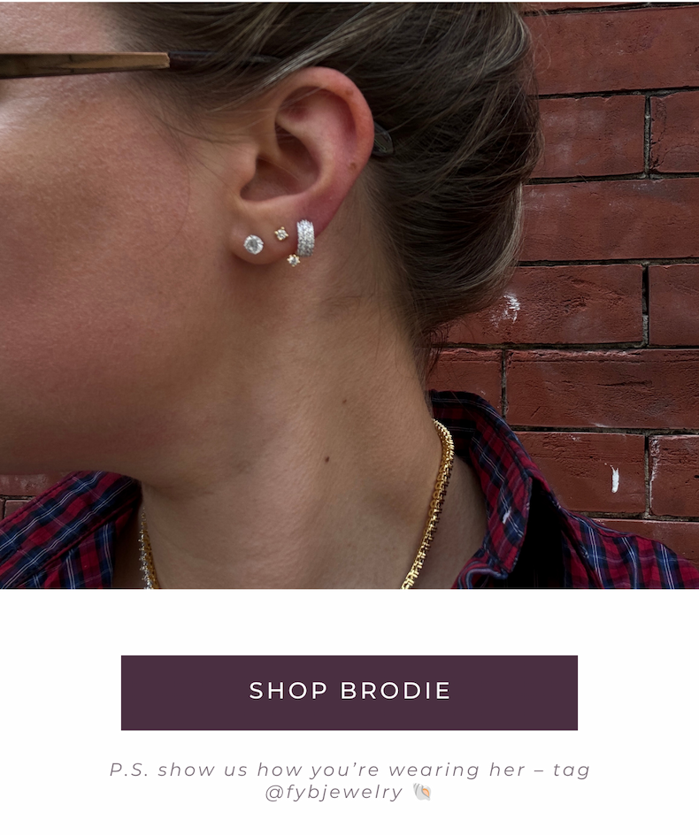 Meet the Brodie in Pearl, the bestselling floating silhouette you already love, now finished with soft freshwater pearls. Same easy shape, same stacking hero, but in a soft luminous version.