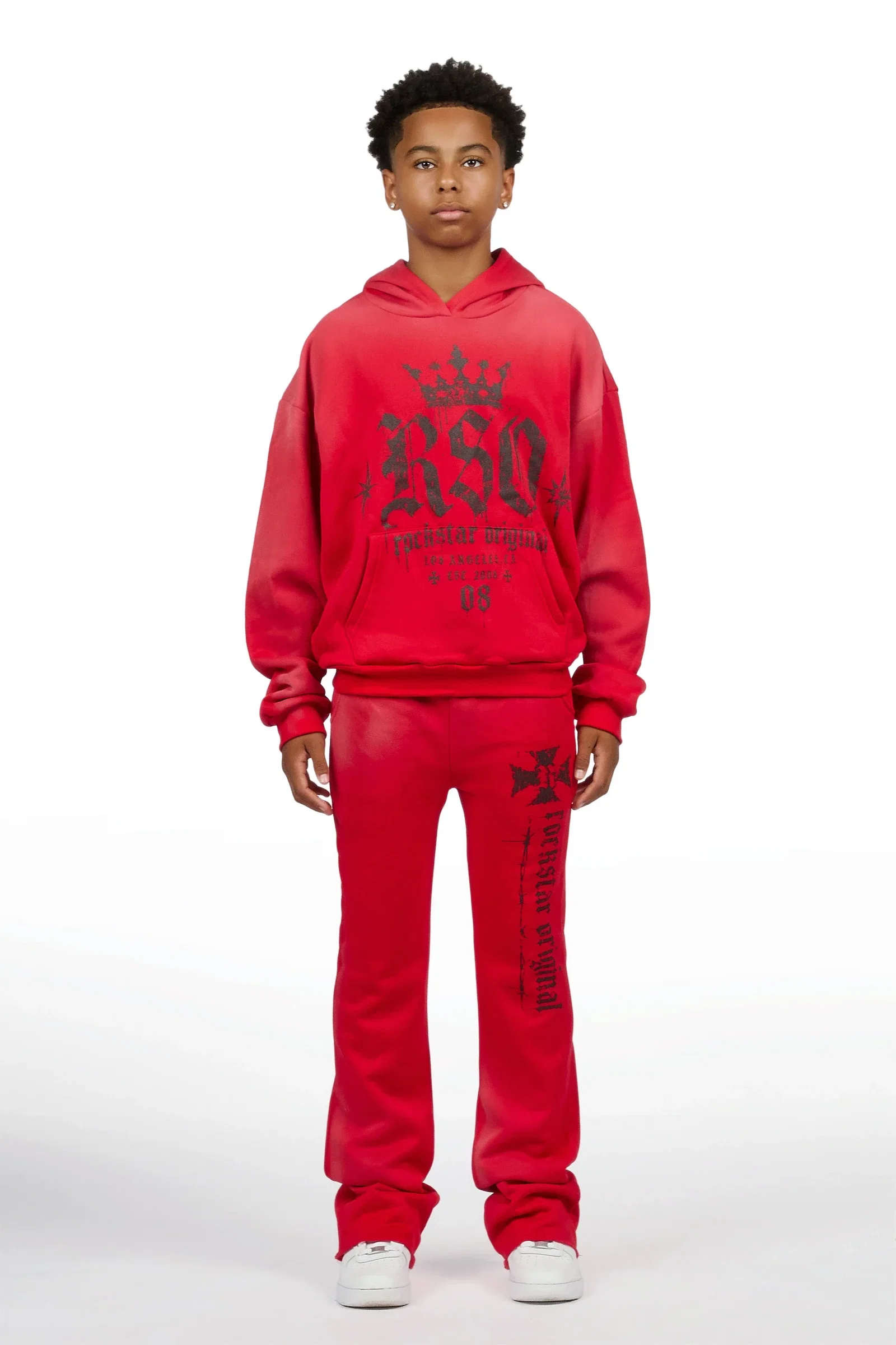 Image of Boys Cicatrax Red Hoodie Track Set