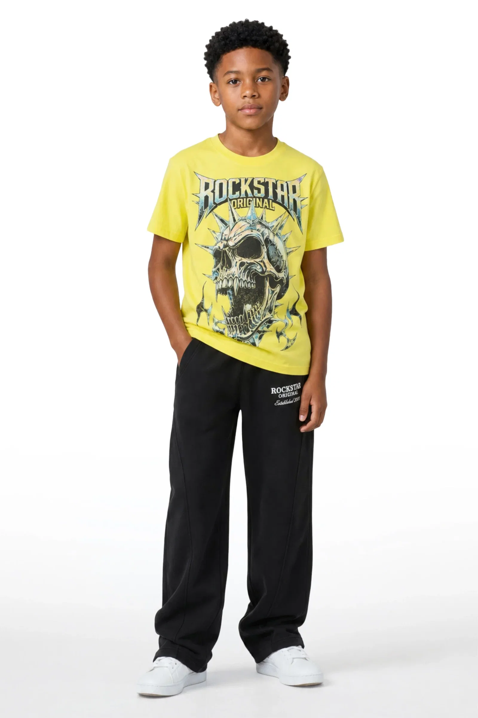 Image of Boys Maximillian Black Gabby Barrel Sweatpant