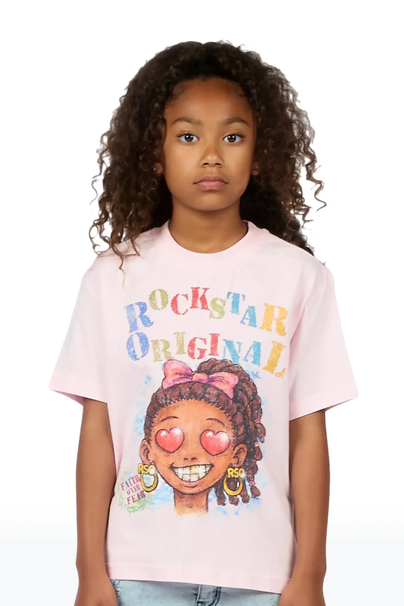 Image of Girls Jaggy Light Pink Graphic T-Shirt
