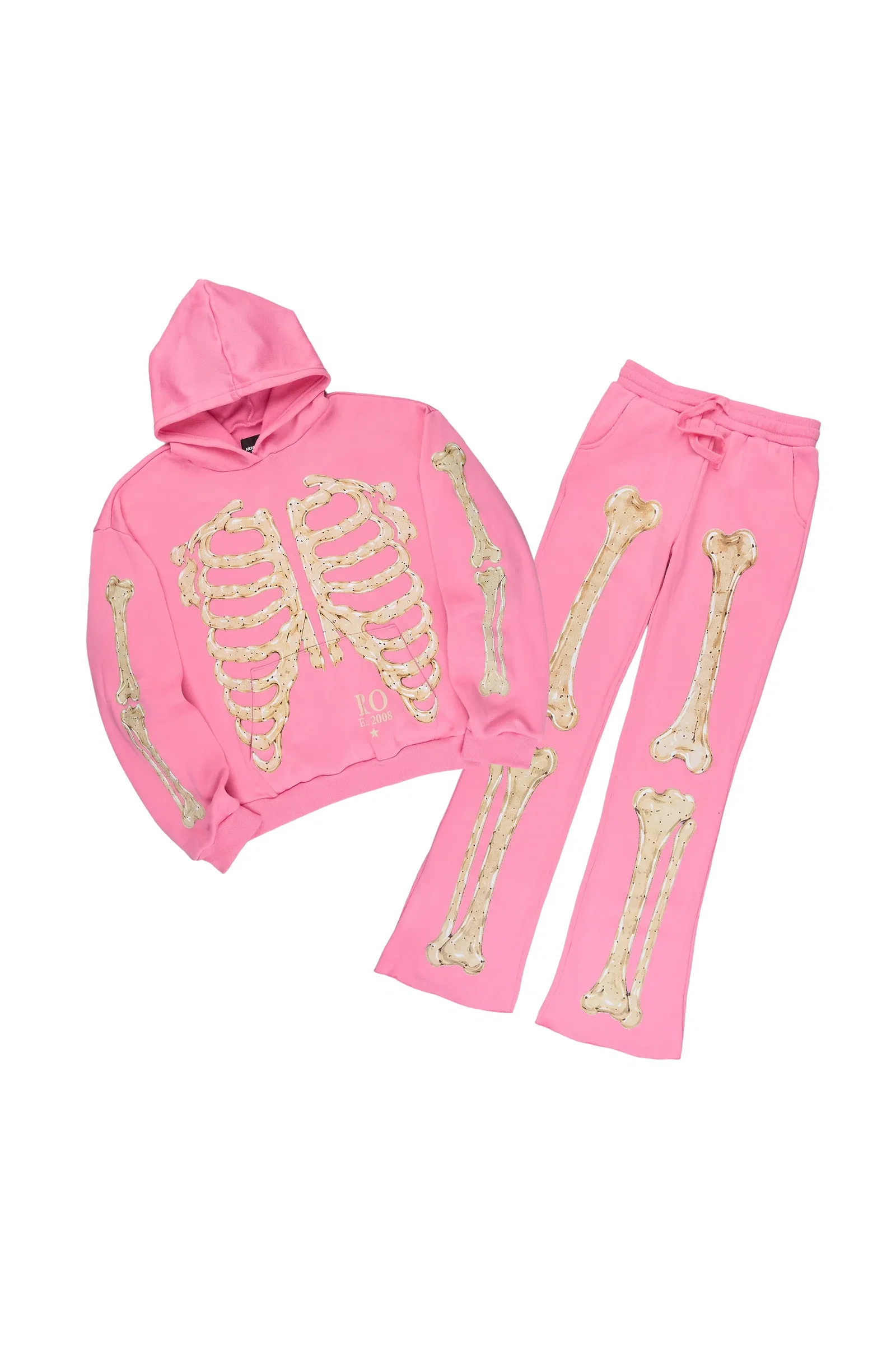 Image of Girls Vermy Bubblegum Stacked Hoodie Track Set
