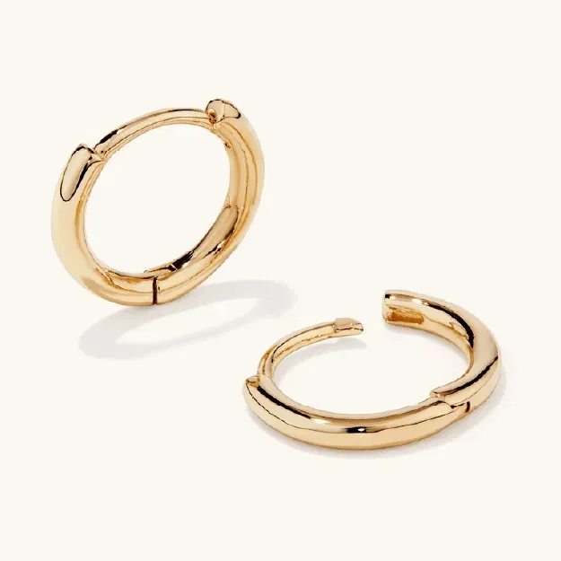 Half Round Huggies in 18kt Gold Plated Sterling Silver
