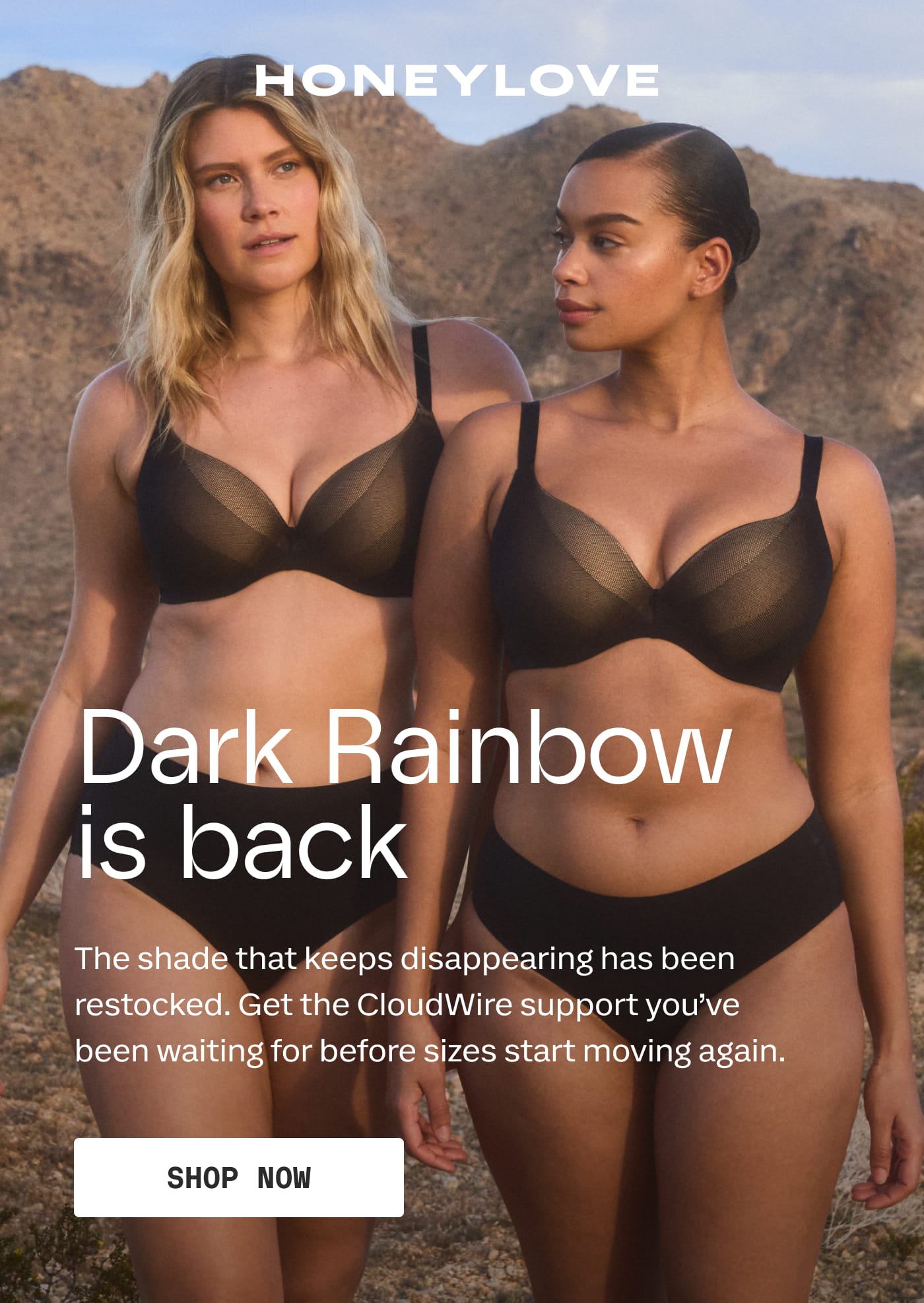 HONEYLOVE | Dark Rainbow is back | The shade that keeps disappearing has been restocked. Get the CloudWire support you’ve been waiting for before sizes start moving again. | SHOP NOW
