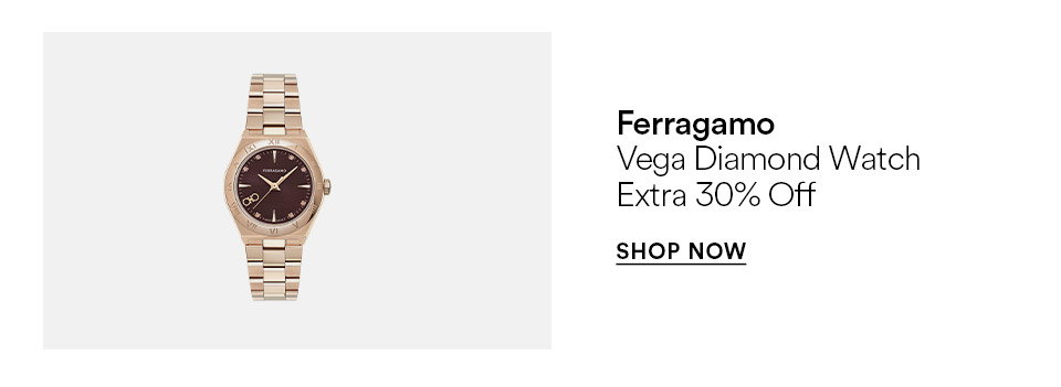 Ferragamo - Vega diamonds watch - Extra 30% off - SHOP NOW >