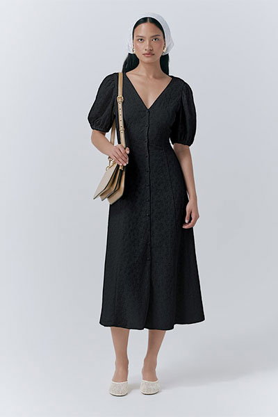 Selina Embroidered Cotton Midi Dress