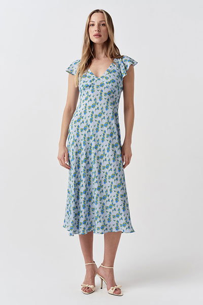 Maya Floral Crepe Midi Dress