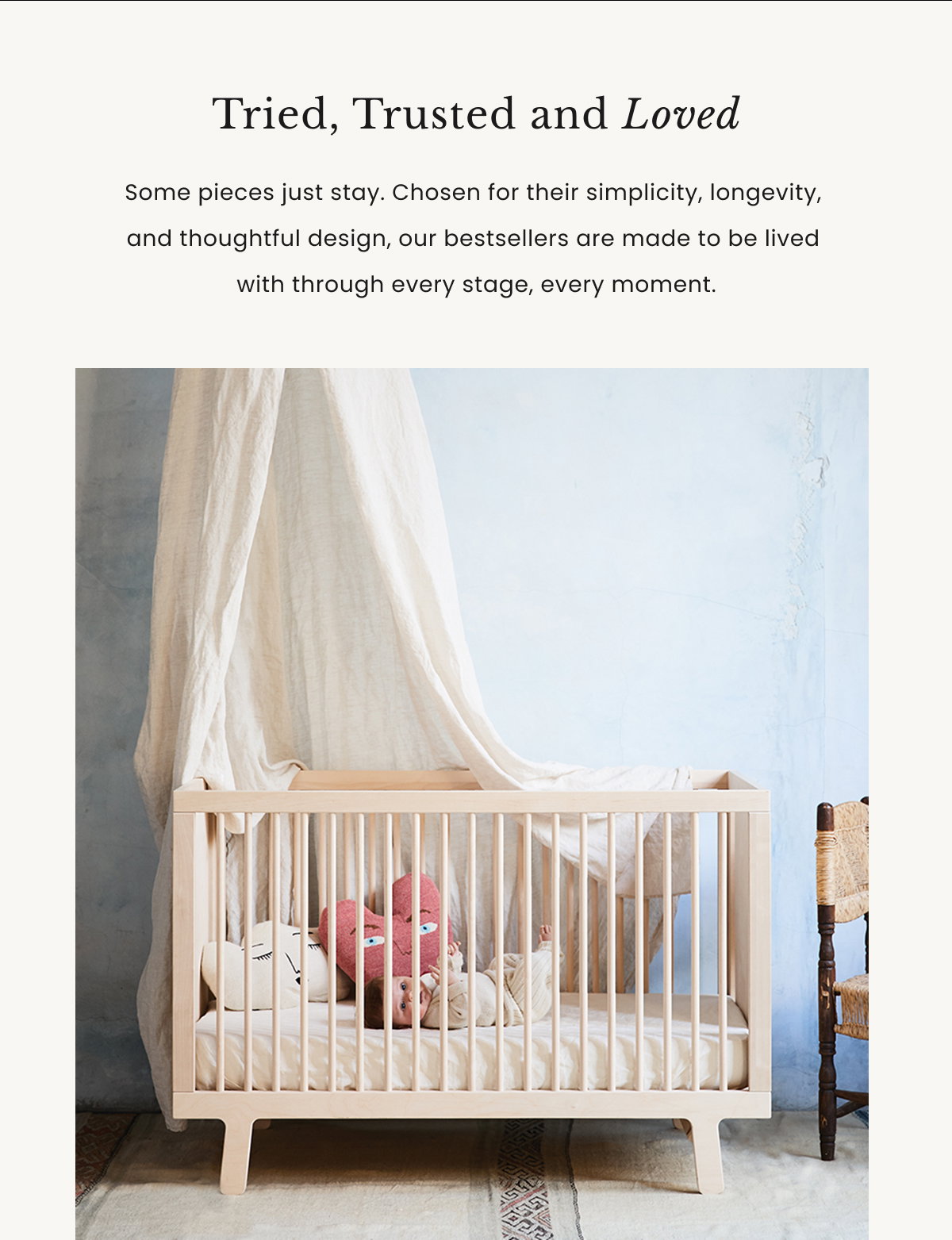an image of a child's room with a crib and a rainbow