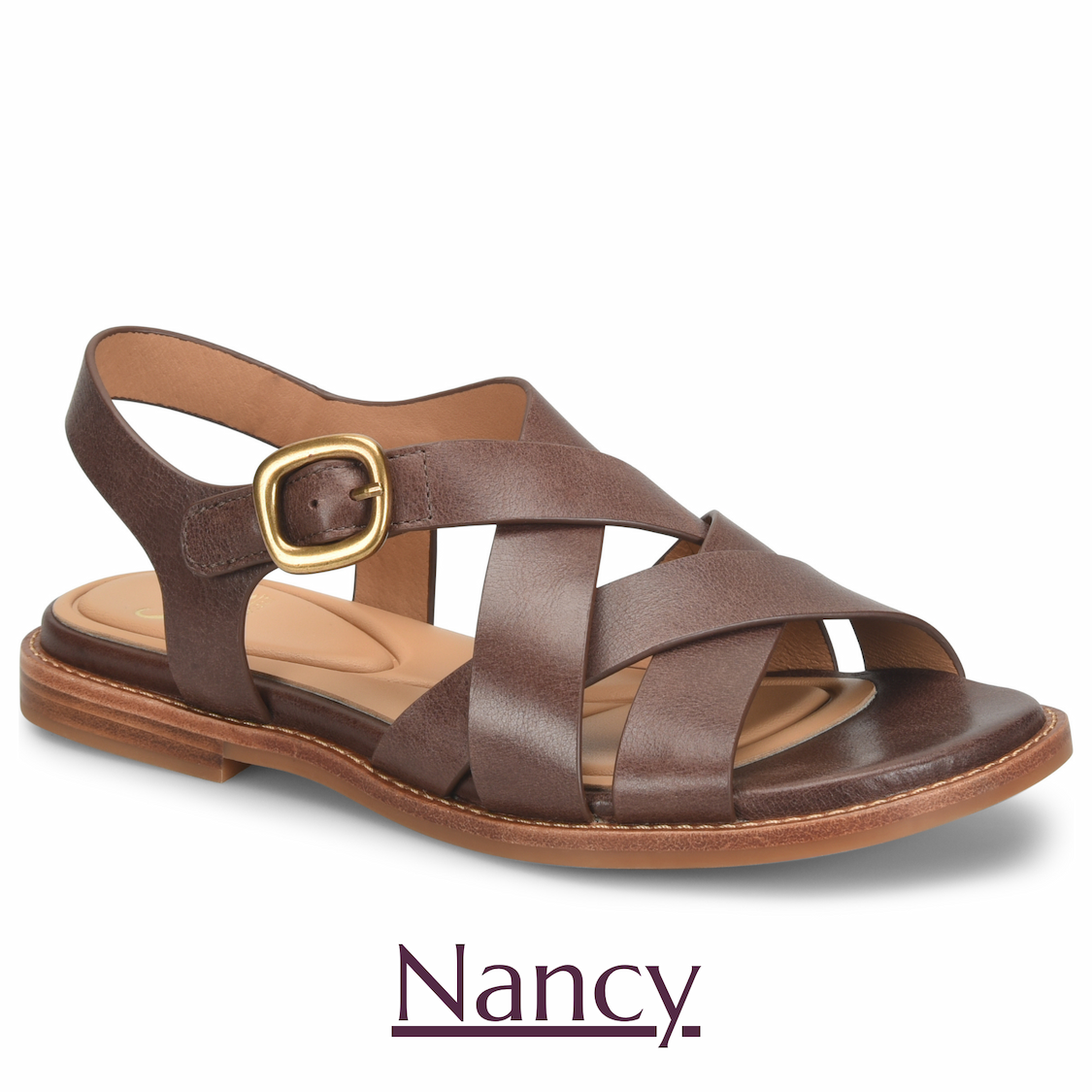 Söfft Nancy flat sandal in brown