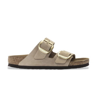 Sandalias de Piel Arizona Big Buckle (Ajuste Estrecho) beige