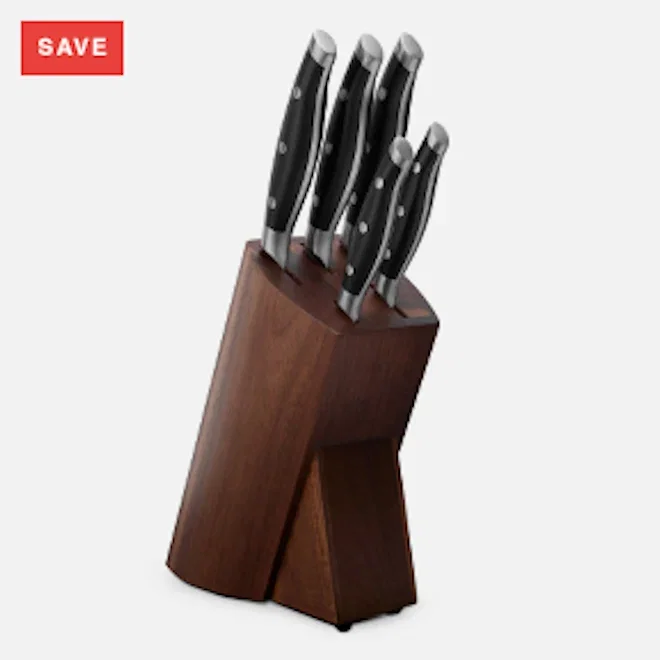 Sagenwolf Acacia Wood Knife Block Set, 6-Piece