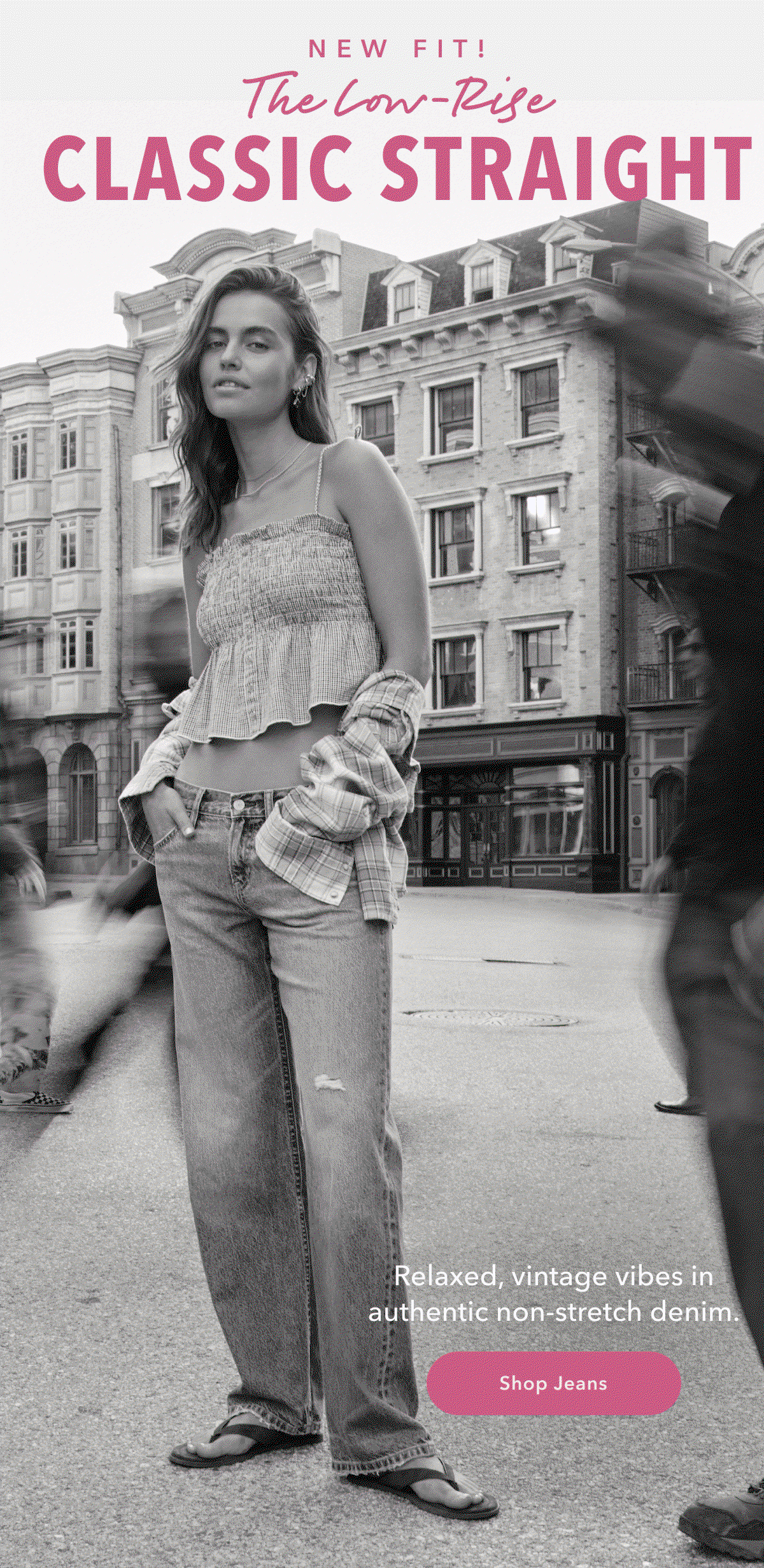 New Fit! The Low-Rise Classic Straight | Relaxed, vintage vibes in authentic non-stretch denim. Shop Jeans