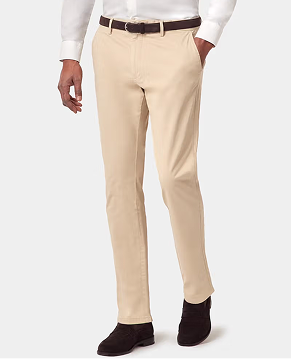 Slim Fit Beige Garment-Dyed Chinos
