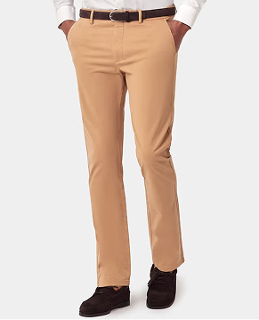 Slim Fit Tan Garment-Dyed Chinos