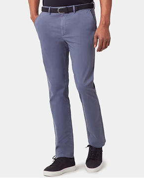 Slim Fit Airforce Blue Garment-Dyed Chinos