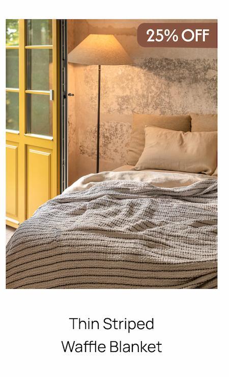 Thin Striped Waffle Blanket