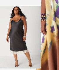 Lace Trimmed V Neck Slip Dress