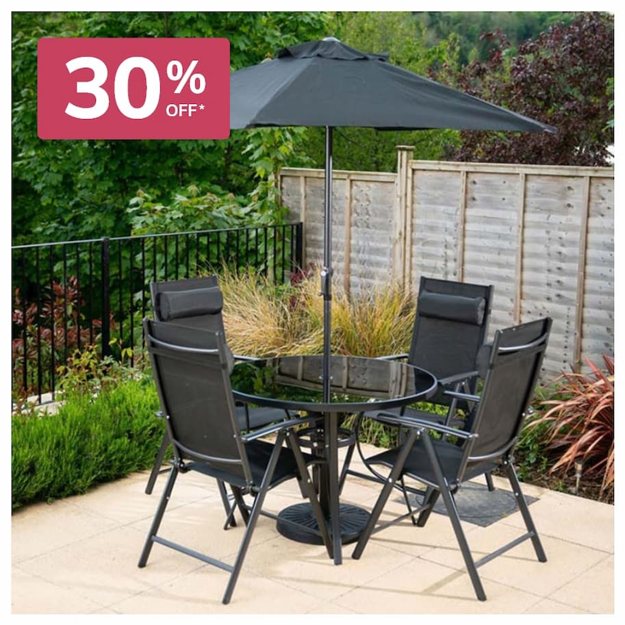 DINE IN STYLE  Kennet Black Reclining Dining Set