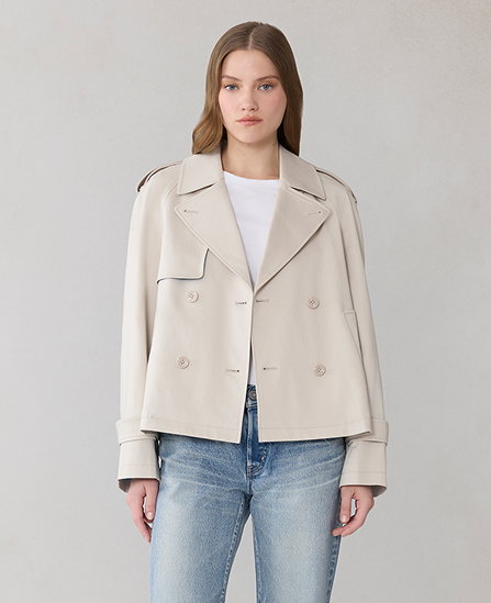 JULIETTE Short Trench in Stretch Cotton