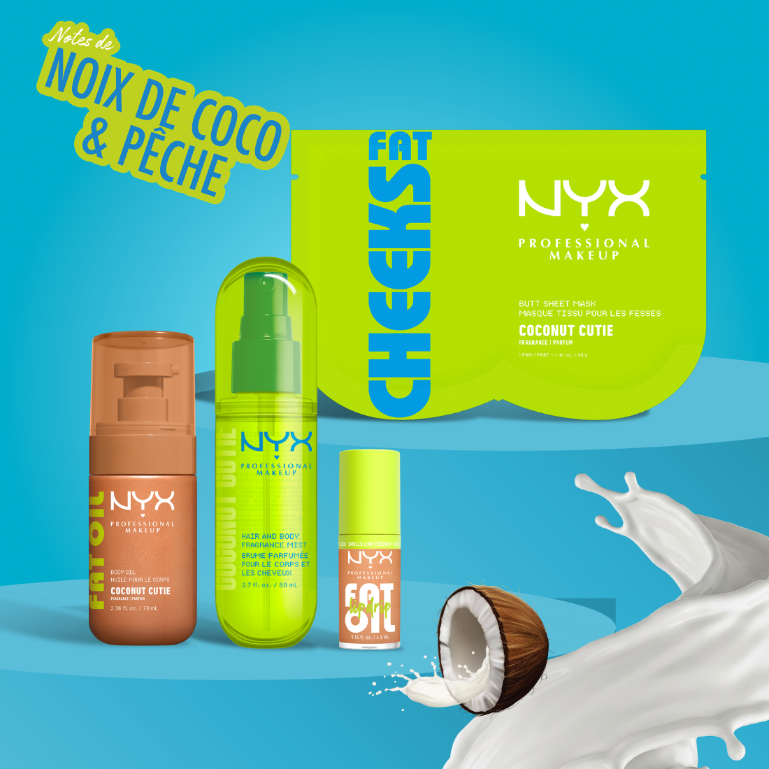 Notes de noix de coco et pêche