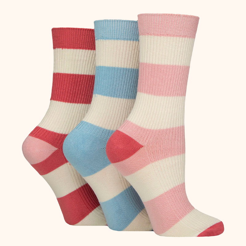Stripes in pink/blue/cream