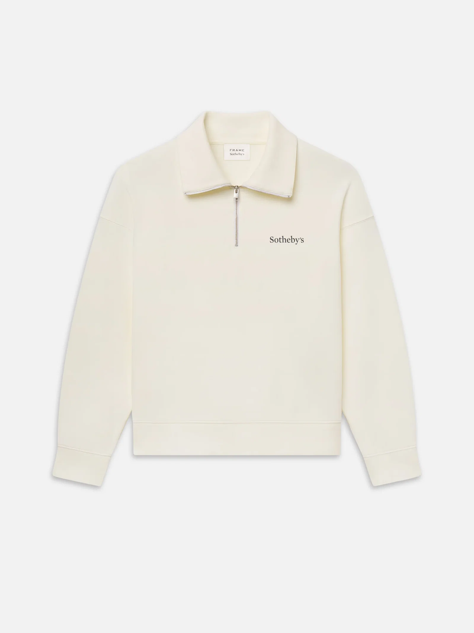SOTHEBY'S HALF ZIP SWEATSHIRT IN CREAM WASHED
