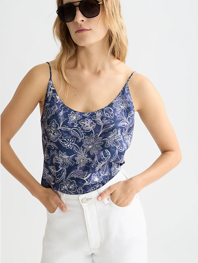 Printed Jersey Back Tank Top