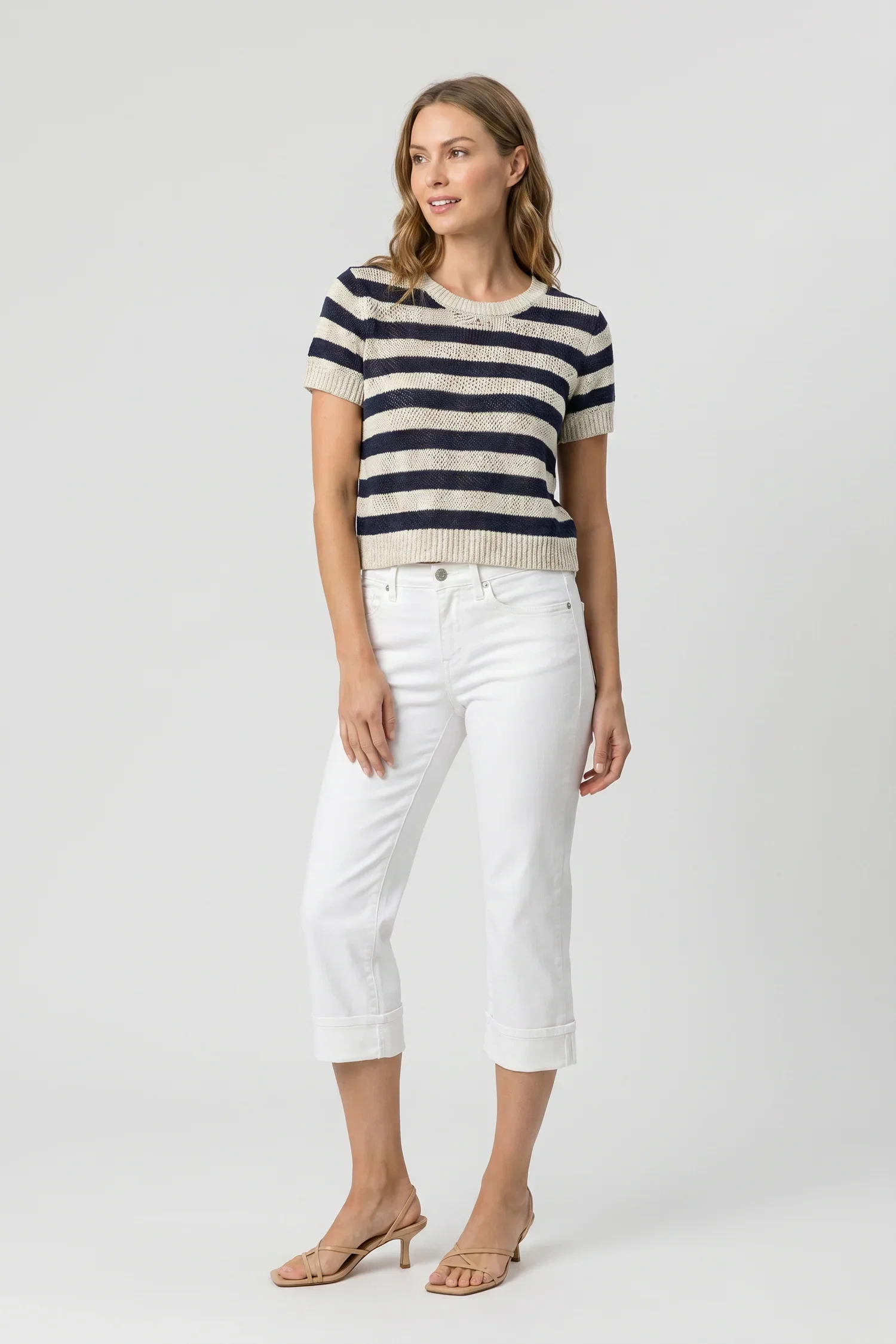 Image of Marilyn Straight Crop Jeans - Optic White
