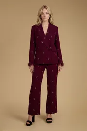 Petite Feather Cuff Jewelled Blazer