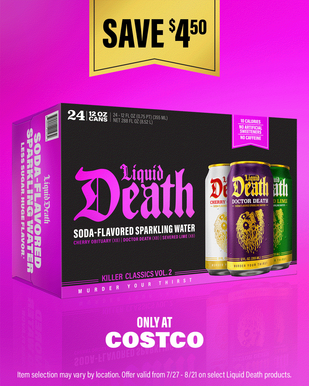 Liquid Death on sale at Costco
