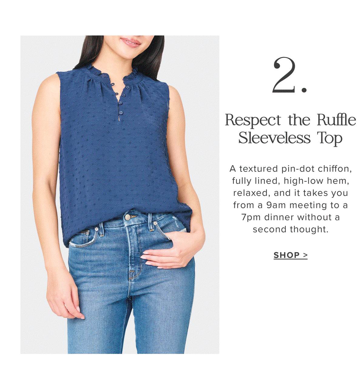 Respect the Ruffle Sleeveless Top
