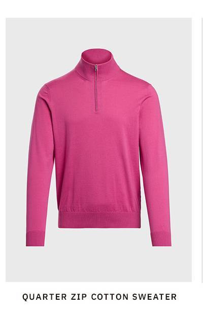QUARTER ZIP COTTON SWEATER
