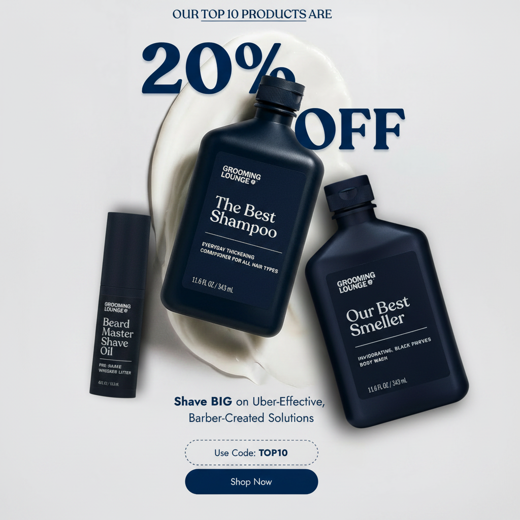 20% off Grooming Lounge products with code TOP10.