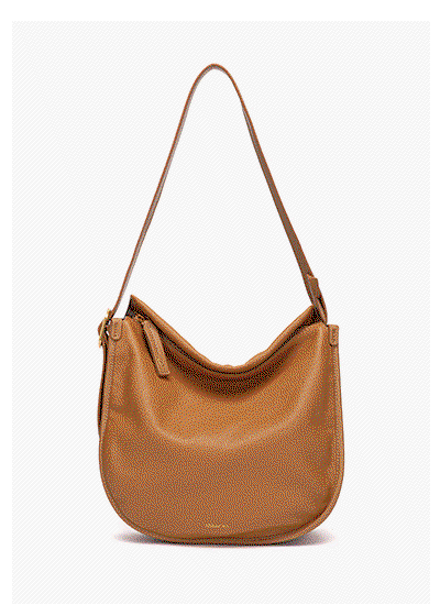 bandolera en materiales reciclados cognac