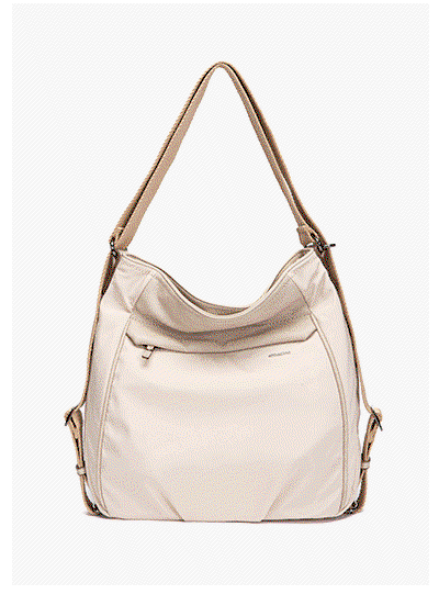 Bolso multifuncional en tejido beige
