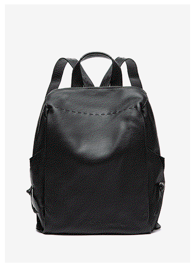 Mochila en piel negro