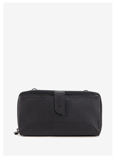 Cartera grande de piel negra