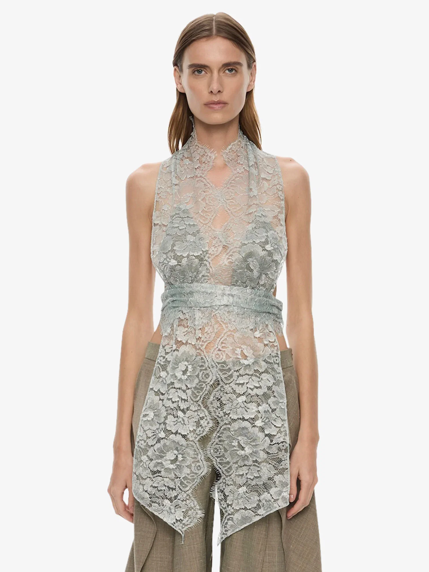 Image of Moonlit Patina Lace Scarf Top