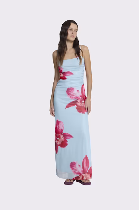 Vestido casual polinesia vestido largo orquid mujer