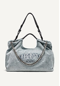MABEL DENIM LARGE LOGO TOTE