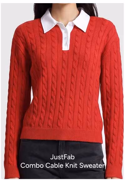 Combo Cable Knit Sweater
